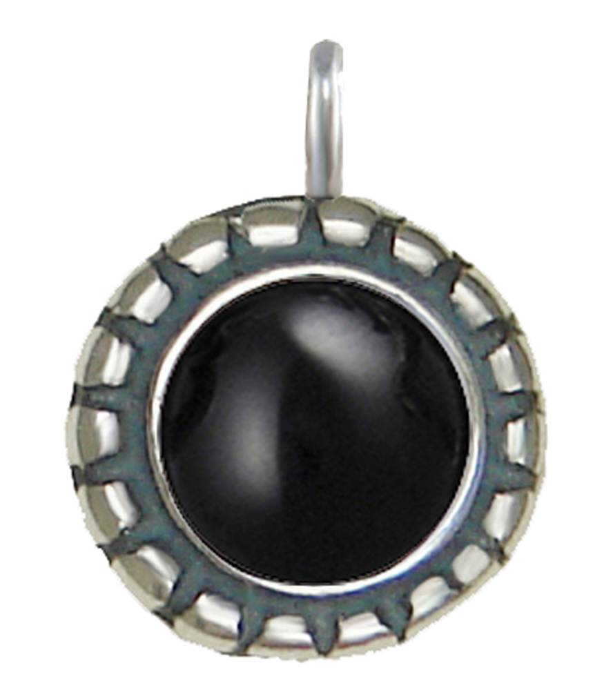 Sterling Silver Little Black Onyx Pendant Necklace